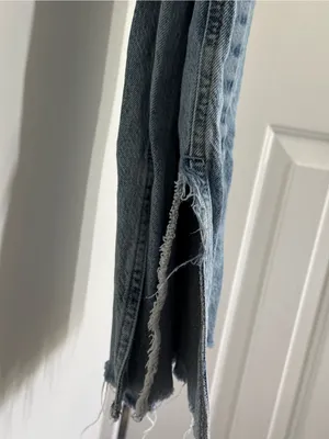 Zara Light Blue Distressed Split Hem Jeans thumbnail 8