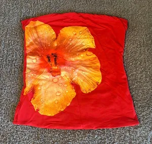 Zara Red Flower Tube Top thumbnail 1