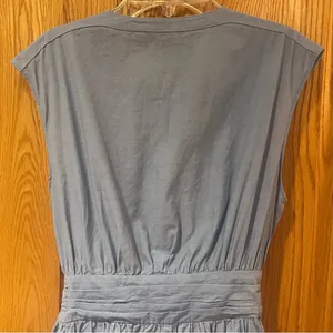 ZARA Knotted Tie Front Sleeveless Shirt Dress‎ Tunic Light Blue Size XS thumbnail 12