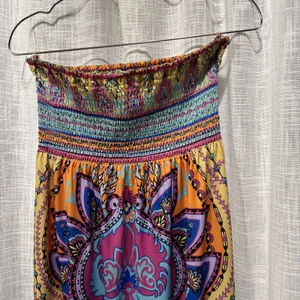 Womens Flying Tomato Maxi Smocked Strapless Dress Womens L Multicolor Paisley thumbnail 2