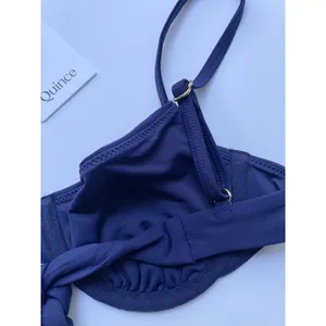 Quince Demi Bikini Swim Top Underwire Navy Blue Size XS NEW thumbnail 5