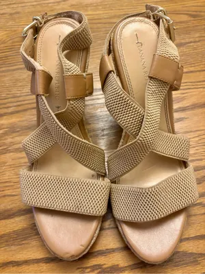 Banana Republic Beige Tan Woven Wedge Sandals thumbnail 1