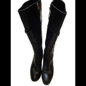 L.K.‎ BENNETT Black Leather Skinny Buckle Knee high Tall Quilted Riding Boots 38 thumbnail 11