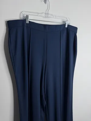 NWOT Alfred Dunner Navy Pull On Wide Leg Crop Center Seam 2X‎ Jersey Knit Casual thumbnail 3