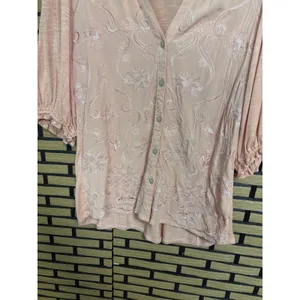 Democracy Peach Embroidered Top Size Medium‎ thumbnail 4