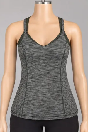 Lululemon Run For Gold Tank Size 4 Heathered Gator Green Deep Camo thumbnail 1