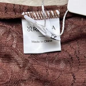 REORIA Chocolate Brown Lace Halter Crop Top Women’s Large Y2K Sweetheart Neck thumbnail 7