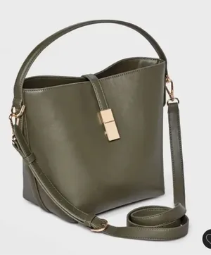 a new day Olive Green Crossbody Satchel Handbag NWT thumbnail 1