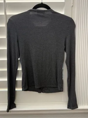 REVOLVE LNA Gabriella Ribbed Snap Henley Dark Heather Grey Size Small thumbnail 6