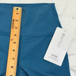 Athleta Transcend 7" Biker Short Womens XXS Blue High Rise‎ Yoga Athletic Blue thumbnail 10