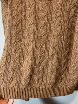 J. Crew Cable Knit Sweater With Buttons in Supersoft Yarn Brown Relaxed‎ Fit XS thumbnail 4