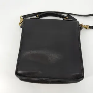 Vintage Coach NYC‎ Black Leather Top Handle Crossbody Turnlock Bag thumbnail 2