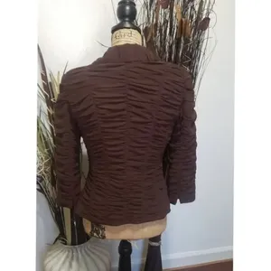 Cachet Brown Ruched Blazer Jacket Size 4 thumbnail 6