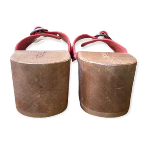 KDB Kelsi Dagger Brooklyn Red-Orange Wood Clogs Size 7 Excellent Condition thumbnail 6