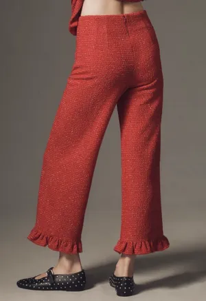 Anthropologie Maeve The Colette Crop Wide-Leg Pants: Tweed Edition, Size 27 thumbnail 5