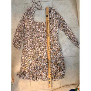 Free People Boho Floral Mini‎ Dress Tie Back Long Sleeve Size 8 thumbnail 11