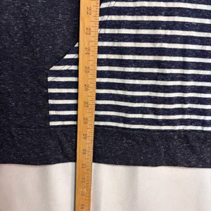 Umgee Tunic Top Womens‎ 1XL Navy Striped Raglan Kangaroo Pocket Casual Nautical thumbnail 5