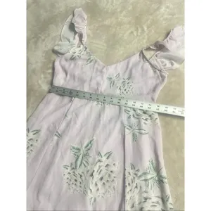 Show Me Your Mumu Delilah Mini Dress Women Small Lilac Floral Sleeveless Ruffle thumbnail 11
