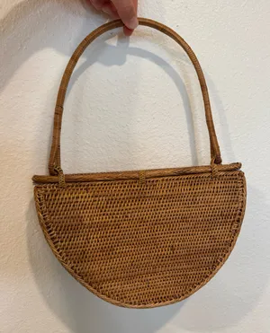 Anthropologie Bali Half-Circle Satchel Bag Neutral thumbnail 2