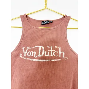 Von Dutch Vintage Tank Top Size Large Brown Maeve Ribbed Y2K thumbnail 5