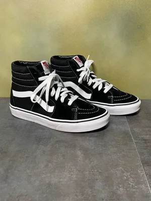 Vans Sk8-Hi Skate Black Suede/Canvas Shoes Women's Size 7.5 thumbnail 2