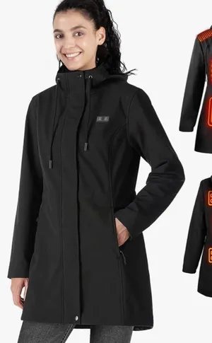 NEW Mid Length 15 Heat Zones Heated Pockets Hood Jacket Coat 2X thumbnail 1