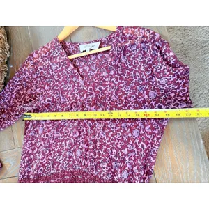 Derek Lam 10‎ Crosby Paisley Mini Dress Womens Burgundy Pink Size 6 thumbnail 7