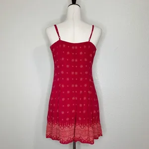 NWOT Mudd Women’s Size Large Red Floral Romper thumbnail 6