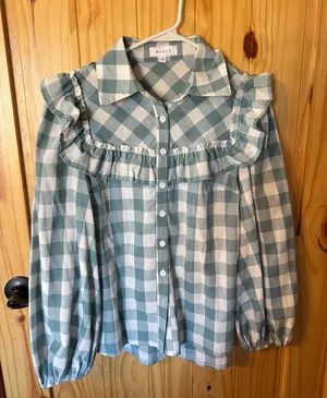 Plaid blouse Green thumbnail 1