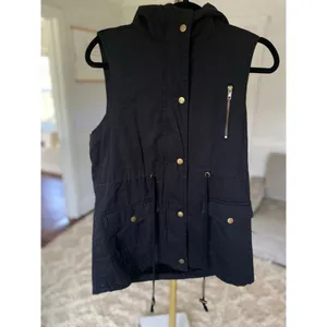 Zenana Outfitters Hooded Vest Black Utility Sherpa‎ Lined Streetwear Layers Boho thumbnail 3