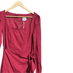 Princess Polly The Villa Mini Dress In Burgundy Size 6 thumbnail 6