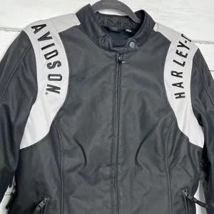Harley-Davidson Imprint 120th Anniversary Riding Jacket Black Gray Women’s XL thumbnail 6