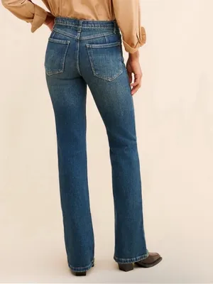 Free People 26 NEW Sabine Slim Straight Jeans Hibernate Stone Wash Rodeo Western thumbnail 5