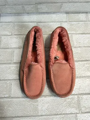 UGG Womans Rose Suede Shearling-Lined Moccasin Slippers thumbnail 2