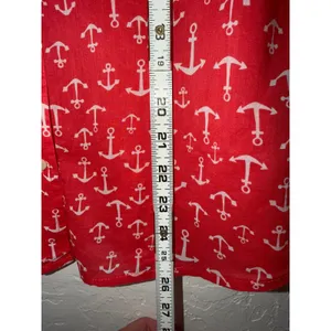 Anchor Print Shirt‎ Red White Cotton Old Navy Button Down Long Sleeve Sz M thumbnail 3