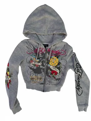 Ed Hardy Rose and Sword Full Zip Hoodie XS thumbnail 7