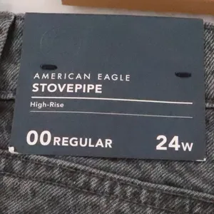 American Eagle Stovepipe High Rise‎ Jeans Womens Size 00 Grey Snake Grunge NWT thumbnail 3