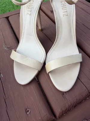Schutz Cadey-Lee Beige Leather Ankle Strap Heels Size 6B Retail $138 thumbnail 4