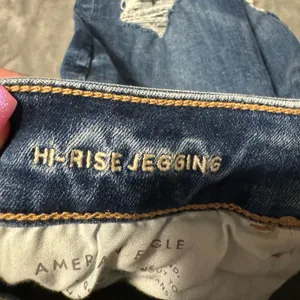 American Eagle Outfitters Dark Blue Distressed Hi Rise Jegging Skinny Jeans thumbnail 5