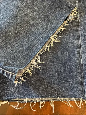 Zenana Cropped Wide Leg Jeans Med Wash Raw Hem Cropped Sz 28 X 23 High Rise thumbnail 4