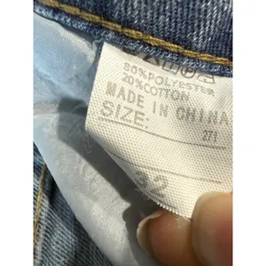 Womens Light Wash‎ Denim Cargo Pants Wide Leg Relaxed Fit thumbnail 4