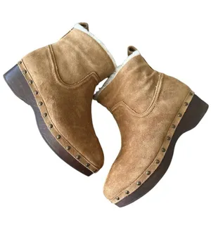 NIB MADEWELL The Marceline Clog Boot in Shearling Toffee Size 5 thumbnail 1