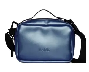 Rains Micro Box Bag w/ Shoulder Strap, Laser Blue, NWT, List Price $95 thumbnail 1