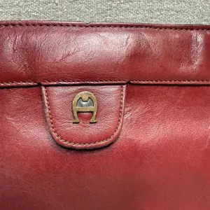 Etienne Aigner Vintage Oxblood Leather Clutch Bag Purse Large‎ Burgundy Maroon thumbnail 7