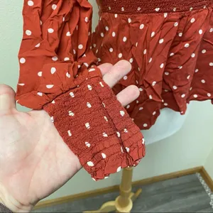 Auguste The Label Polly Sunday Polka Dot Peplum Blouse Red 8 thumbnail 7