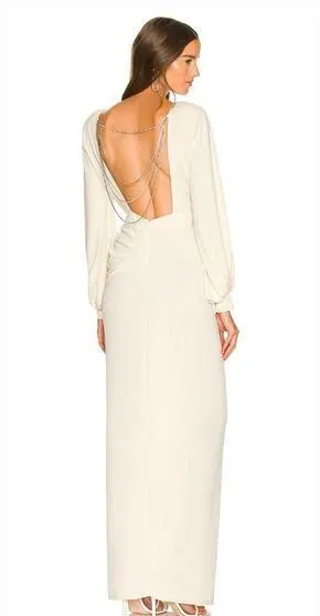 Michael Costello x REVOLVE Bowery Maxi Dress in Cream Small thumbnail 1