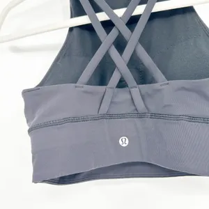 Lululemon Womens High Neck Long Line Strappy Back‎ Workout Energy Bra Size 4 thumbnail 5