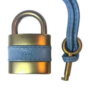 Chloé Paddington Blue Gray Leather Gold Hardware Padlock and Key Replacement thumbnail 1