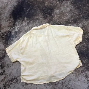 Sonoma SO Pastel Yellow Croppped Button Front Shirt thumbnail 3