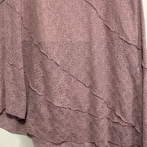 No Comment Women’s XL Mauve Lace Layered Asymmetrical Hem Midi Skirt Fairycore Cottage Boho thumbnail 3